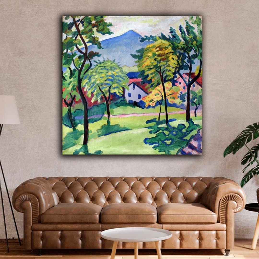 House in a Landscape - August Macke as art print or hand painted oil