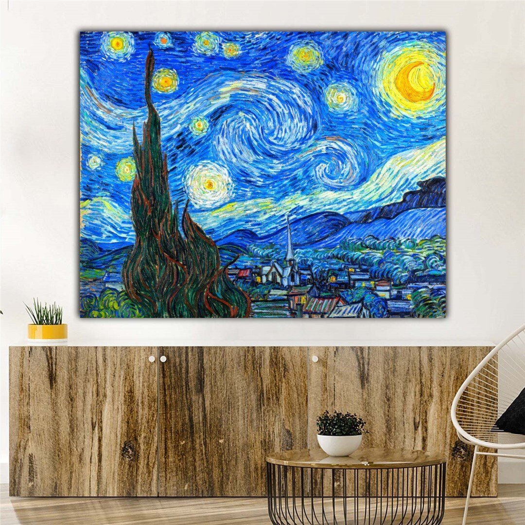 Vincent Van Gogh Starry Night 1889 Canvas Print Wall Art,van Gogh Poster,van Gogh Painting,gogh