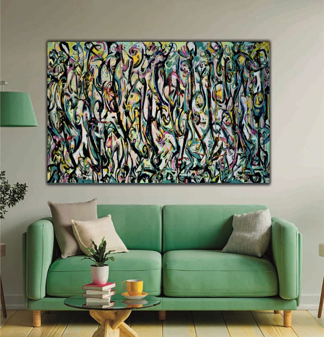 Jackson Pollock Mural 1943 Canvas Print Wall Art, Pollock Poster