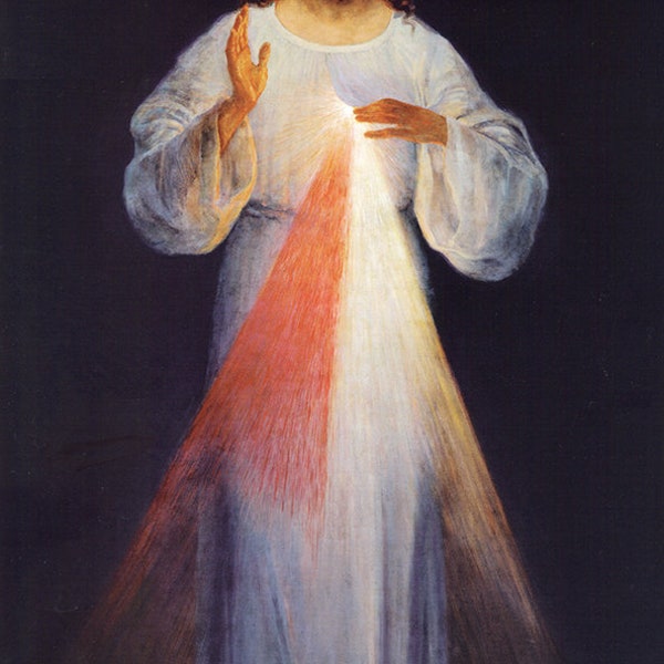 Eugeniusz Kazimirowski Divina Misericordia Lienzo Impresión Arte de la pared, Pintura en el Santuario de la Divina Misericordia en Vilna, Impresión de Jesús, Reproducción de arte