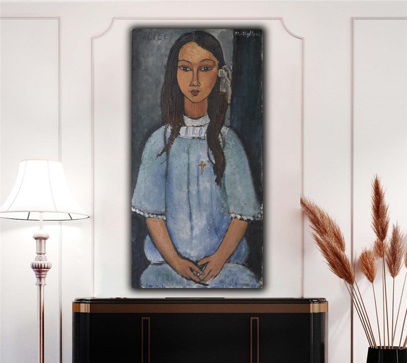 man cave gift	famous Painting	gift for him	gift for her	vintage painting	Archival Giclee	Art Reproduction	Modigliani Poster	Modigliani Painting	Modigliani Print	Modigliani Alice	Modigliani portrait	alice portrait