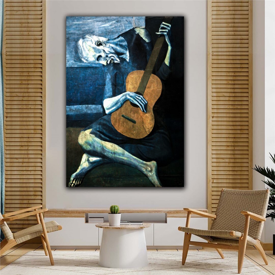 Pablo Picasso the Old Guitarist 1903 Canvas Print Wall - Etsy