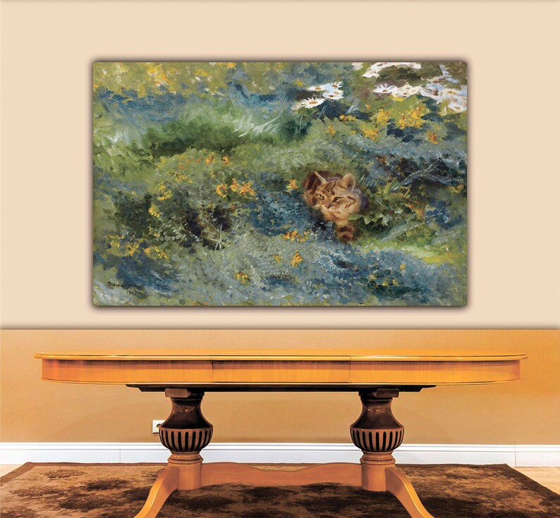 Bruno Liljefors Cat on a Flowering Summer Meadow Canvas Print Etsy