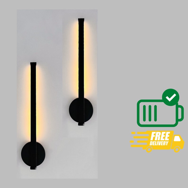 BATTERY Rod Sconce, Battery Operated Wall Sconce,battery Powered Wall