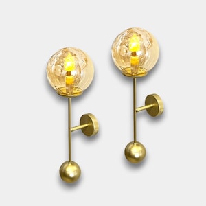 Wall Sconce MCM,Wall Sconce Pair,Battery Operated Wall Sconce,Wall Sconce,Battery Sconce,Brass Wall Sconce,Vanity Lighting,Bedside Sconce,