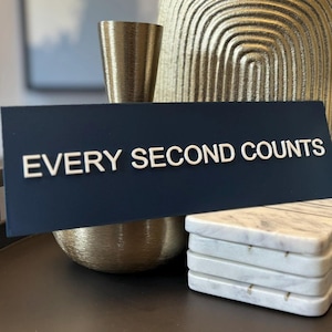 Every Second Counts Sign – The Bear Inspired Kitchen Decor, “Yes Chef” Chicago Beef Wall Art, Chef Gift, Command Strip Included