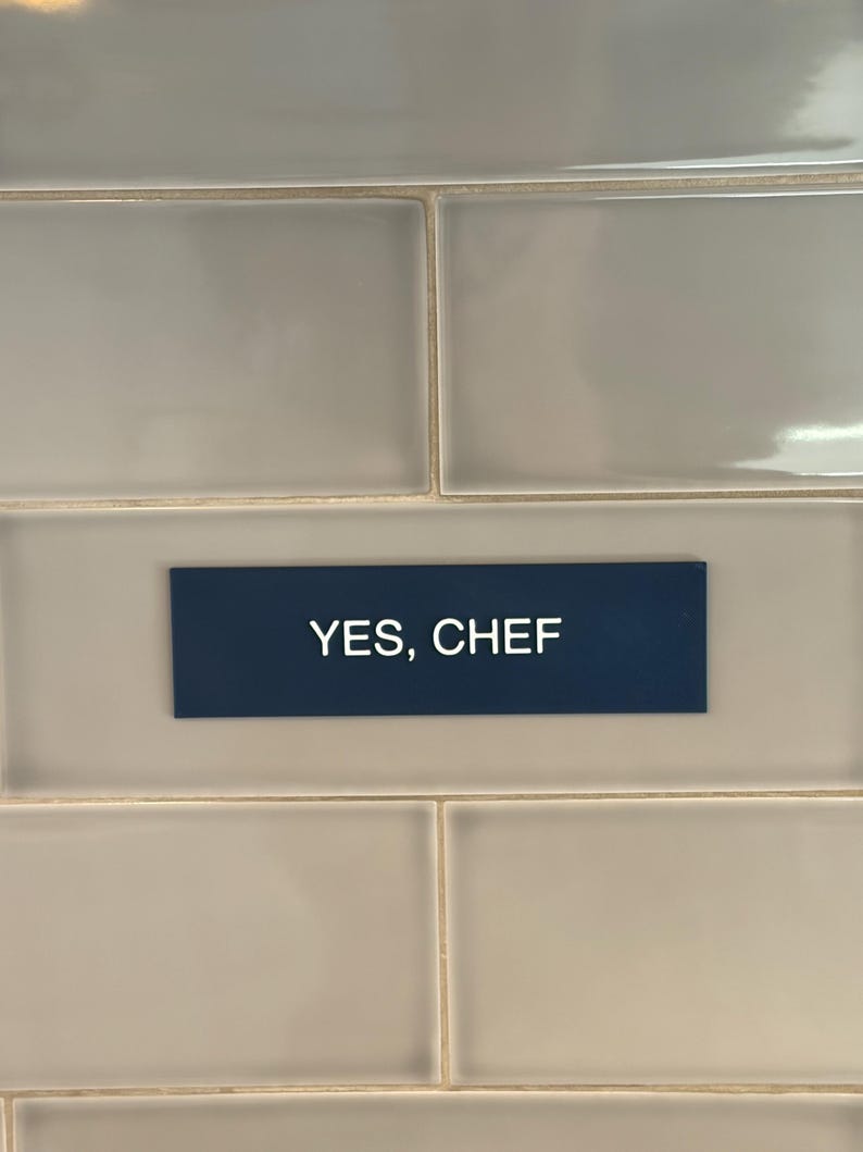 YES CHEF: the Bear Inspired Kitchen Sign Embossed Wall Art - Etsy UK
