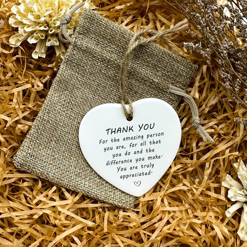 Thank You Keepsakes Say Thank You Gifts Ceramic Heartshaped Etsy
