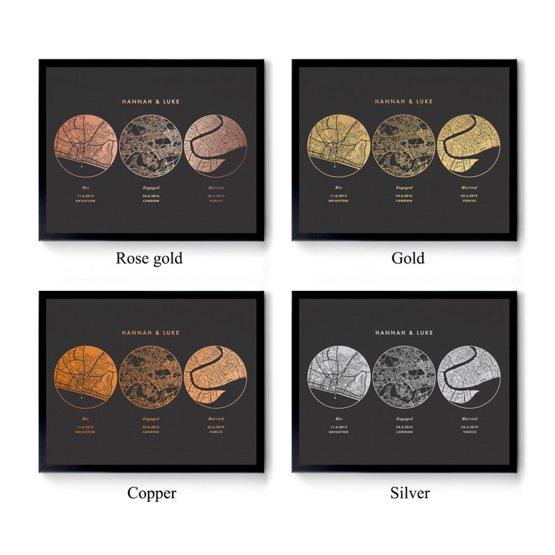 Custom Location Maps for Wedding Anniversaries Birthday Gifts Etsy