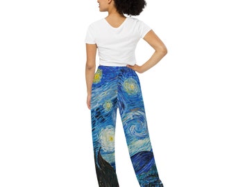 Vincent Van Gogh Starry Night All-over Print Unisex Wide-leg Pants