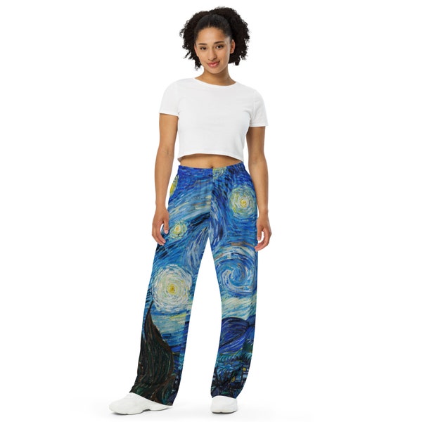 Vincent van Gogh Starry Night All-over imprimé unisexe pantalon jambe large