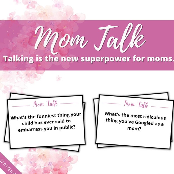 Mothers Table Talk Game,Conversation Starter Cards,Mother's Day Gift Activity,First Time Mom Babyshower,Question Card,Ladies Night,Printable