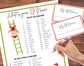 What's Your Elf Name Funny Christmas Game for Kids, Printable Christmas Family Games, Classroom Party Games, Birthday Party, Elves Name