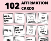 Boss Babe Affirmation Cards,Sassy Affirmations,Sweary Affirmation Deck,Printable Motivation Cards,Encouragement, Self Love Cards, Girl Power