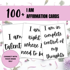 I Am Positive Affirmation Cards,Self Care Printables,Self Love Cards,Affirmation Deck,Printable Motivational Cards,Girl Power,Empowermeent