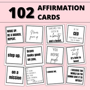 Boss Babe Affirmationskarten, freche Affirmationen, Sweary Affirmation Deck, druckbare Motivationskarten, Ermutigung, Selbstliebekarten, Girl Power
