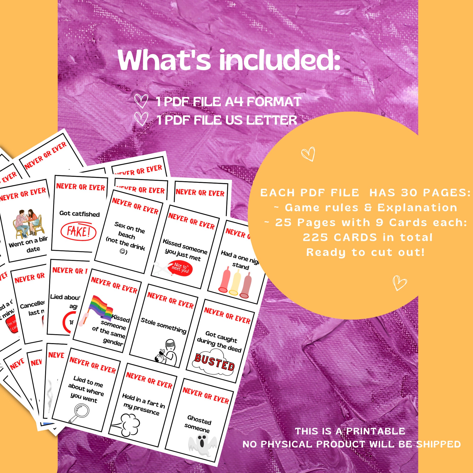 Printable Couples Drinking Game Cards,party Game,adult Game,date Night