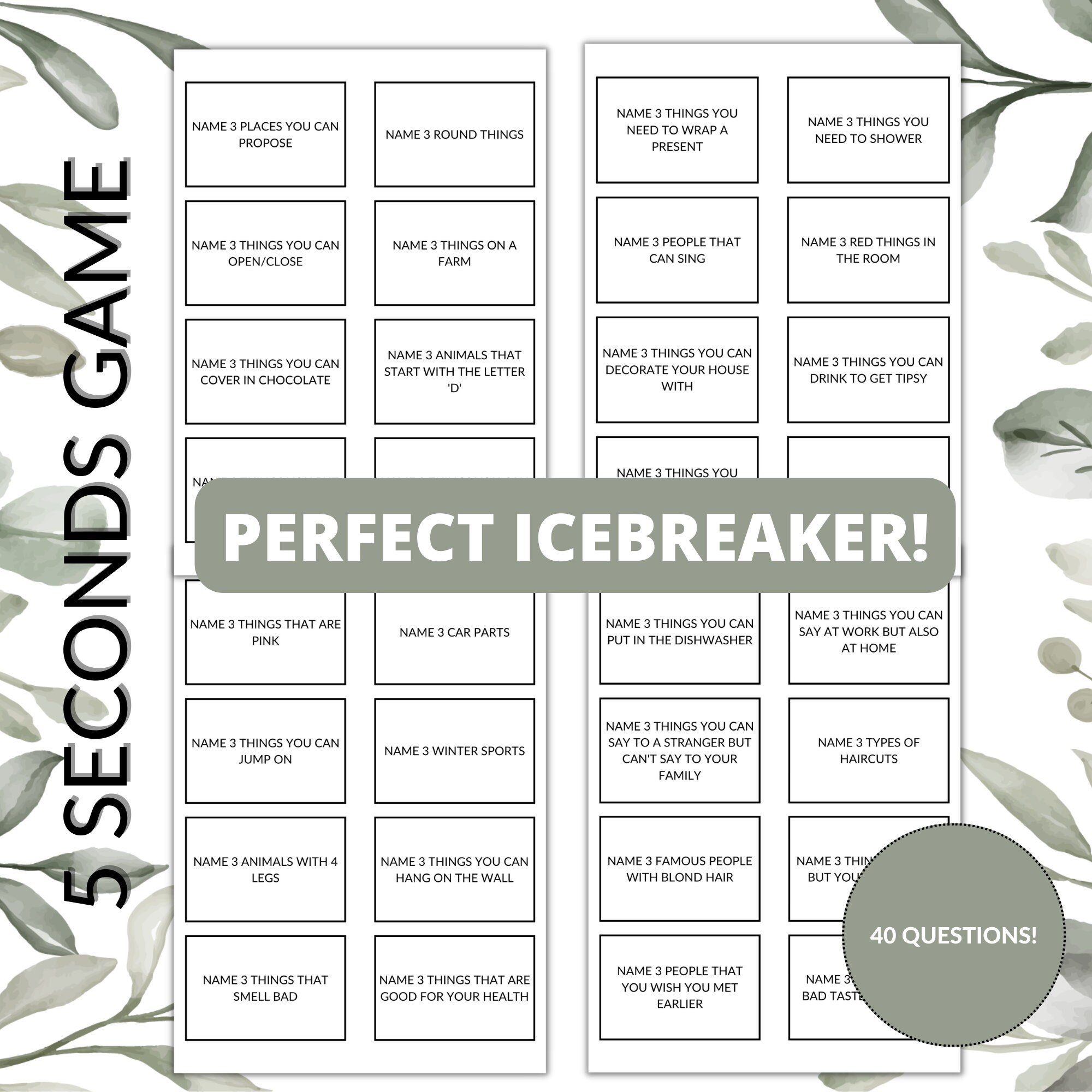 Printable Dinner Party Games,dinner Table Party Gamest, Bachelorette Game,wedding Shower Game