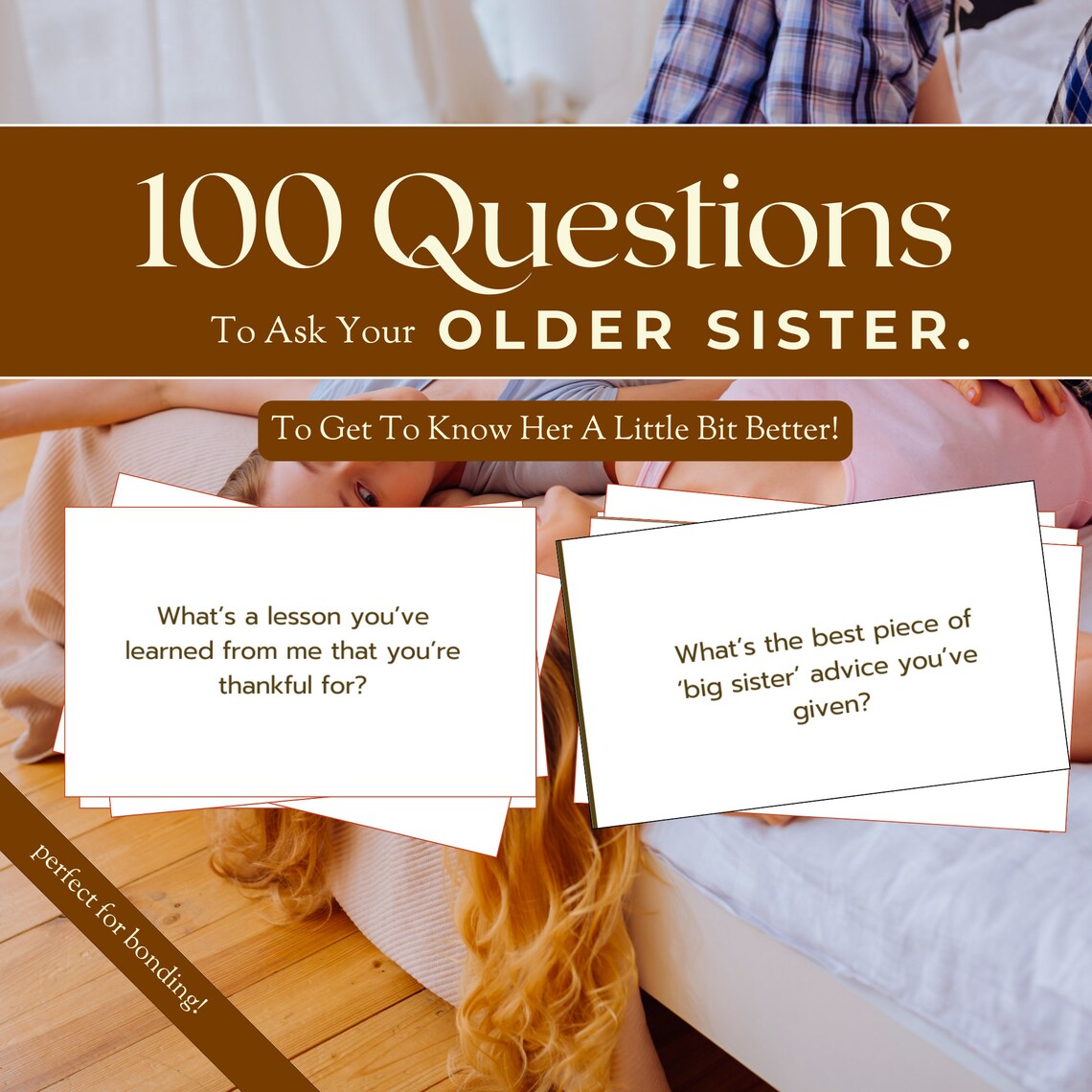 100 Questions to Ask Your Older Sister, Table Talk Game, Conversation ...