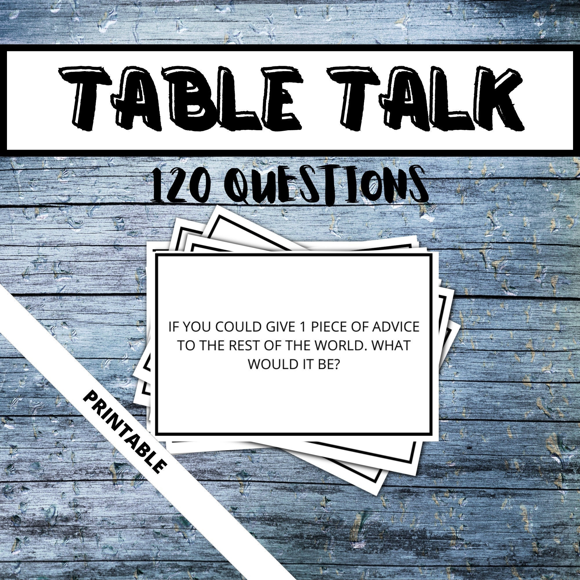 120 Printable Conversation Starter Cards,table Talk Game,social Anxiety
