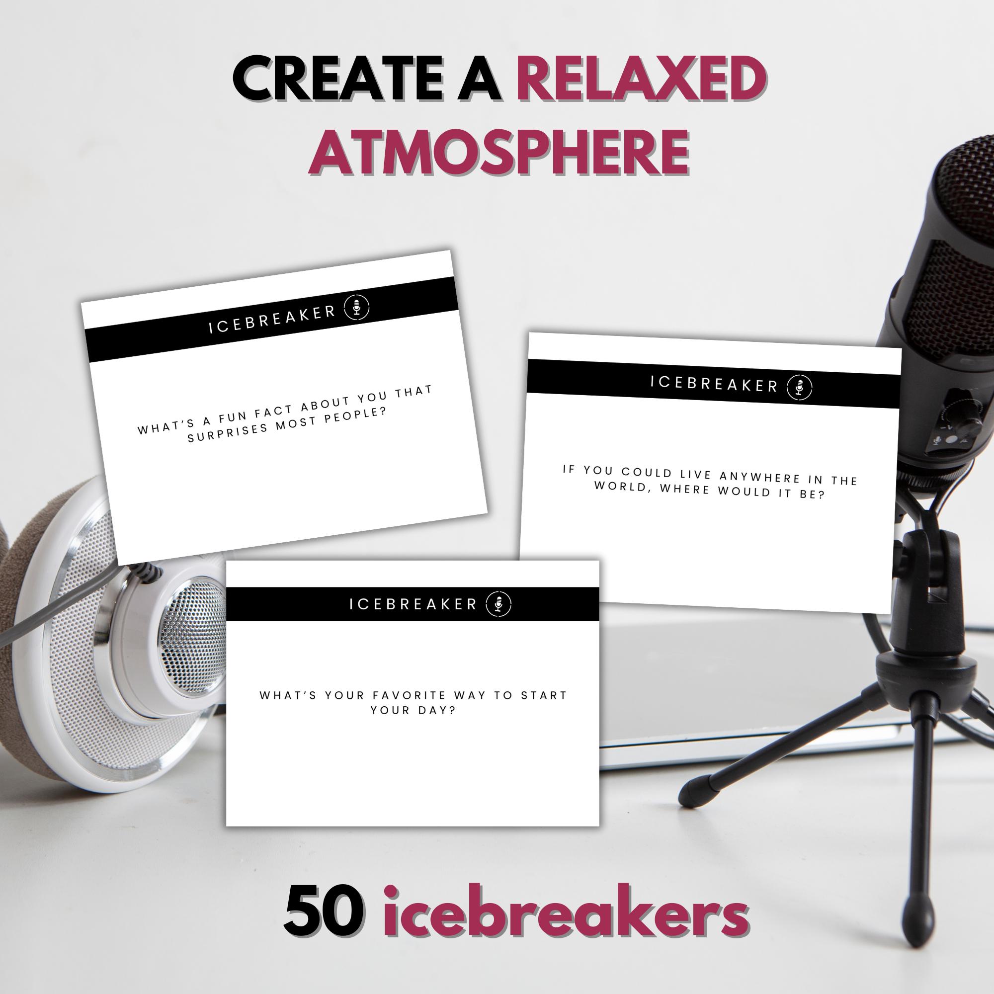 Podcast Interview Question Cards - Icebreakers, Personal Growth ...