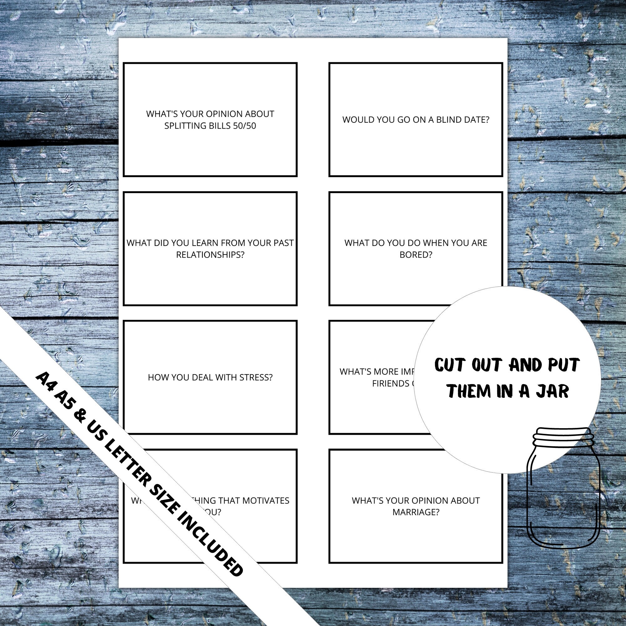 120 Printable Conversation Starter Cards,table Talk Game,social Anxiety