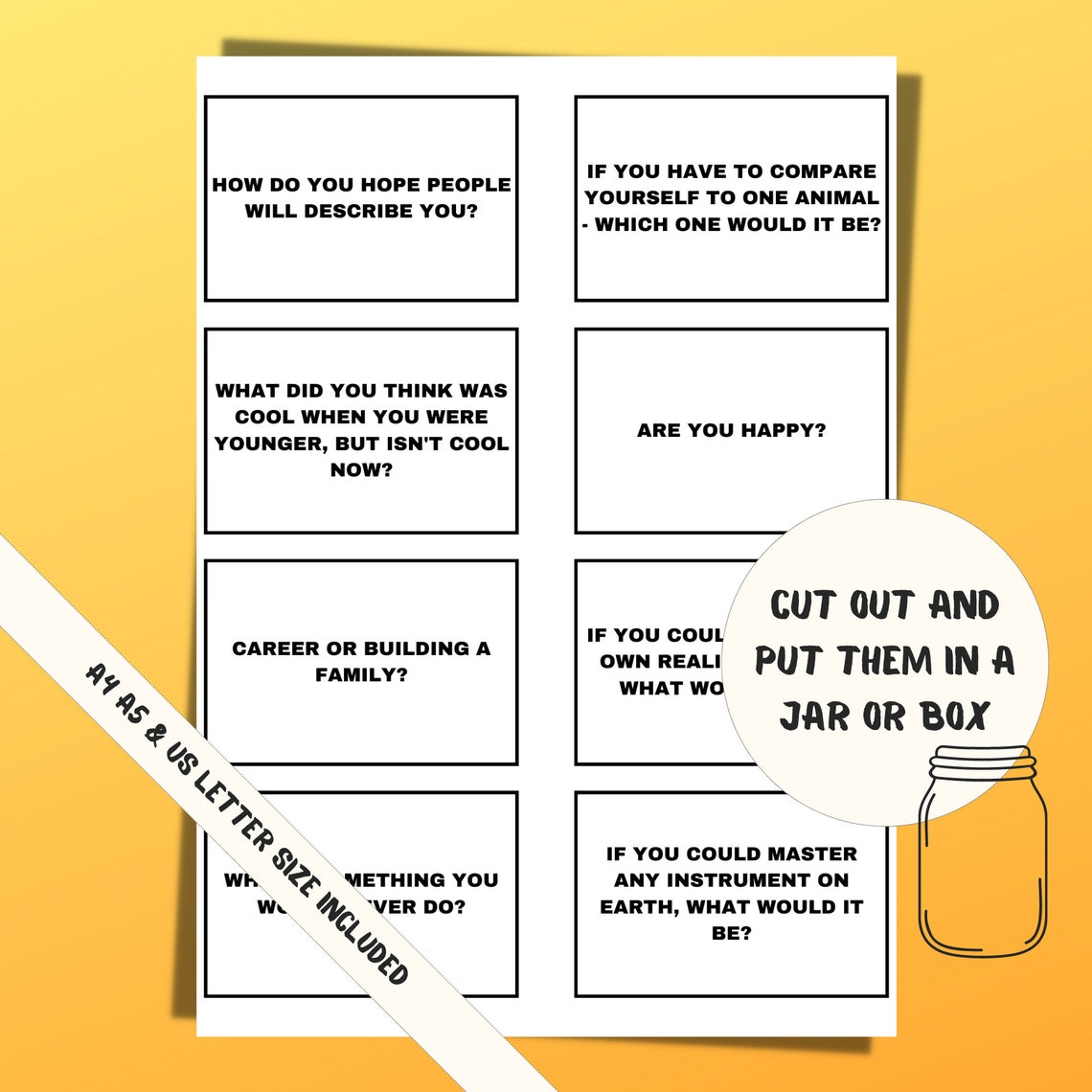Printable Conversation Starters for Teens,table Talk Game,high School
