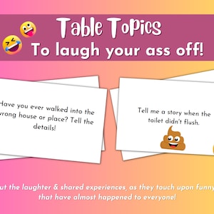 120+ Funny Printable Conversation Starter Cards, Ladies Night Game, Social Anxiety, Ice Breaker,Question Cards, Table Topics