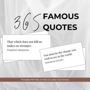 365 jours de citations célèbres, des paroles inspirantes imprimables, une année de citations, des messages de motivation pour chaque jour de l'année