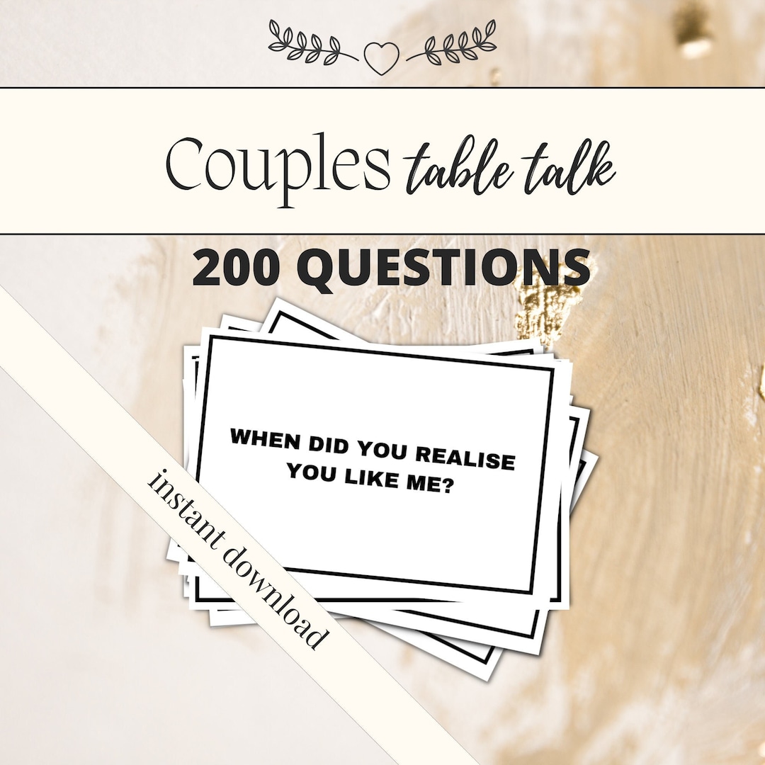200 Printable Questions Couples Game,conversation Starter Cards ...