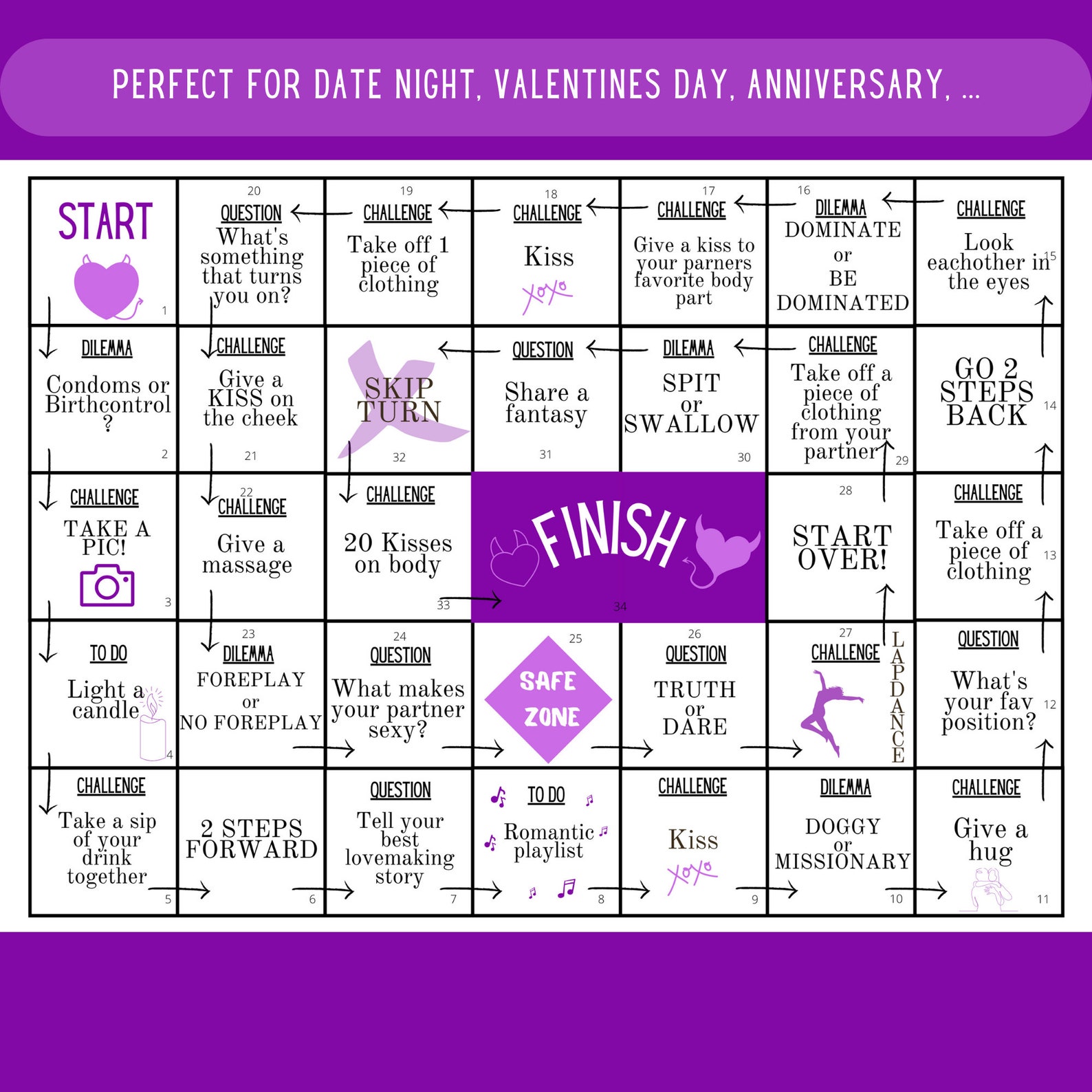 140 Printable Naughty Game for Couples Foreplay Game Sex Game,naughty
