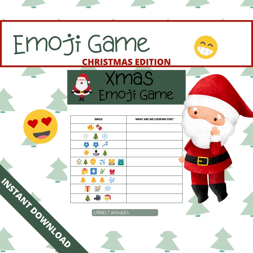 WeihnachtsEmojiSpiel Partyspiel Lustiges WeihnachtsspielDruckbares Weihnachtsspiel