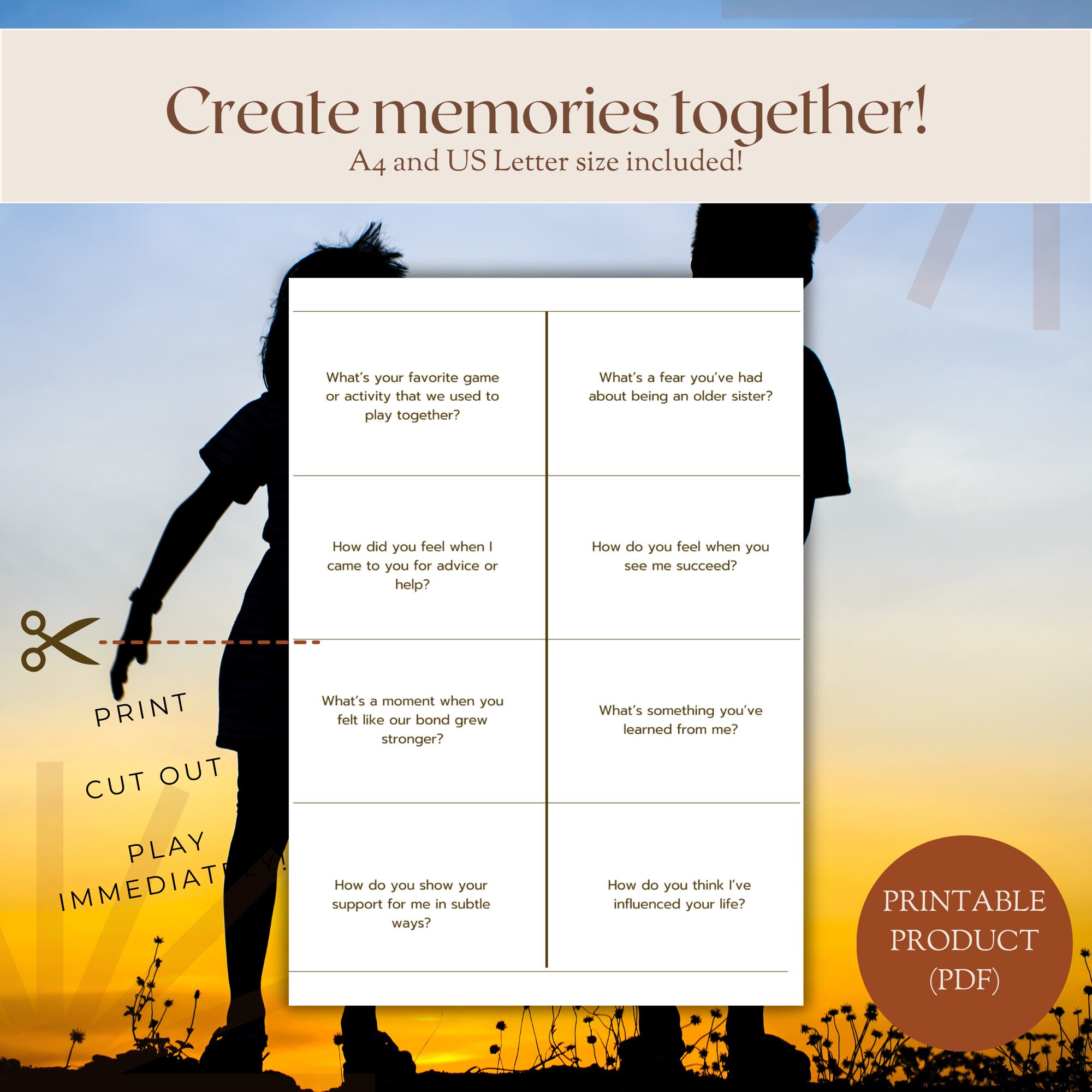 100 Questions to Ask Your Older Sister, Table Talk Game, Conversation ...