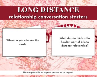 Printable Long Distance Relationship Conversation Cards, Boyfriend gift Long Distance, Communication Cards for a Couple