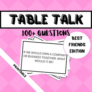 100+ Printable Conversation Starter Cards for Best Friends,Table Talk Game,Social Anxiety,Ice Breaker,Question Cards,Conversation Cards