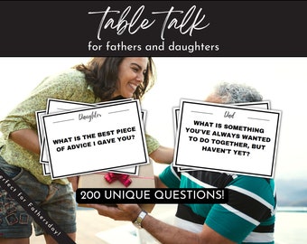 Fathers Day Gift from Daughter, Father-Daughter Table Talk Game,Conversation Cards,Day Gift,Question Cards, Fathersday Activity Games, Print