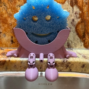 Scrub Daddy Sponge Holder | 3D Printed Kitchen Sink Sponge Holder | Funny Sponge Stand | Fun Countertop Organizer | Kitchen Accessory Gift