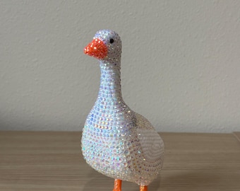 Desk Goose 7" Bedazzled Figurine Porch Goose Sparkle lover Gift Cute Office Buddy Statue Conversation Starter Quirky Workspace Animal