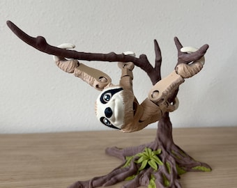 Hanging Flexi Sloth 3D Printed Toy, Articulated Sloth Fidget, Sloth Desk Pet, Sensory Toy, Cute Animal Gift, Sloth Decor