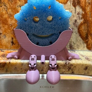 Scrub Daddy Holder Sponge Stand Sink Organizer Kitchen Accessory 3d Printed Countertop Storage Solution Gift Idea Housewarming Home