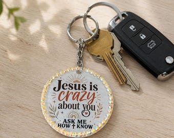 Cute Christian Keychain Faith Based Gift for Women Encouraging Religious Keychain Acrylic Car Charm faith backpack clip Jesus lover gift