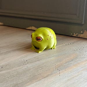 Grumpy Frog Figurine Disapproving Toad Rain Amphibian Statue 3d Printed Animal Desk Buddy Funny Office Gift Coworker Gag Present Shelf zdjęcie 16
