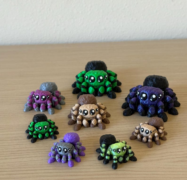3D Printed Jumping Spider Fidget Toy – Articulated Flexi Spider- NEW SIZES image 7