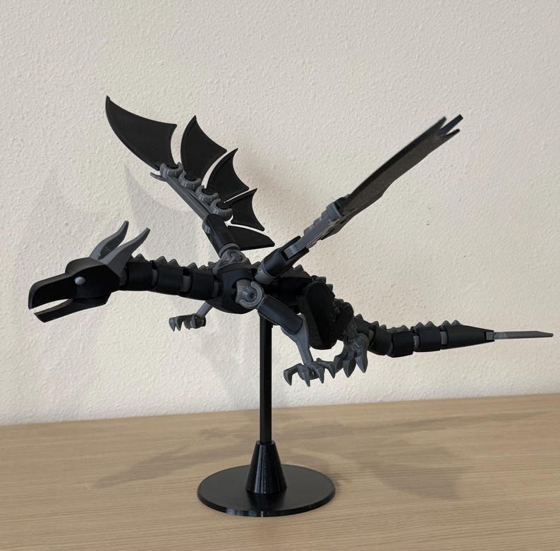 Articulated Fantasy Dragon Model Poseable Action Figure 3D Printed PETG PLA Dummy 13 Design Kids Adults Collector Toys Display Stand Gift Men Birthday Present Fully Articulated Movement Customizable Sizes Colors Detailed Sculpted Features