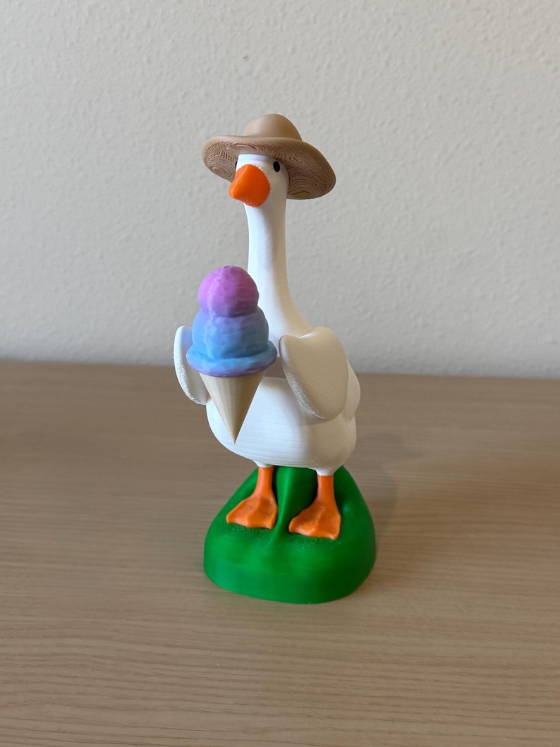 Accesorio de ganso de escritorio, sombrero magnético, complemento de disfraz intercambiable, accesorios de ganso de porche en miniatura, decoración impresa en 3D, lindo juguete de oficina, regalo divertido imagen 8