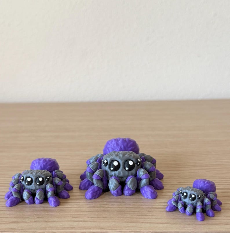 3D Printed Jumping Spider Fidget Toy – Articulated Flexi Spider- NEW SIZES image 16