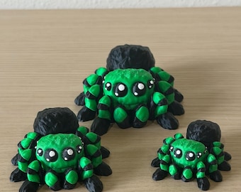 3D Printed Jumping Spider Fidget Toy – Articulated Flexi Spider- NEW SIZES