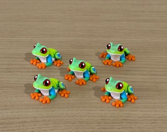 Tree Frog Figurine Unique Gift Party Favor Kids Adhd Toy Miniature Desk Ornament Jungle Animal Collectible Tiny Rainforest Statue 3d Printed