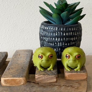 Grumpy Frog Figurine Disapproving Toad Rain Amphibian Statue 3d Printed Animal Desk Buddy Funny Office Gift Coworker Gag Present Shelf zdjęcie 9