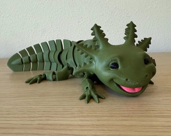 Articulated 3D Printed Axolotl – Flexible Fidget Toy, Cute Desk Pet, Sensory Stress Relief, Unique Gift